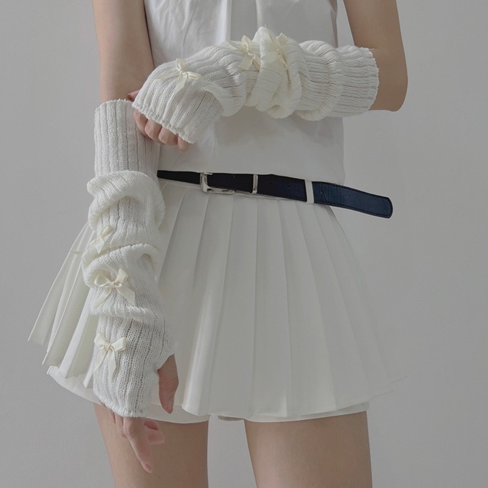 Preppy Slouchy Bow Knitted Arm - đánh giá và giá Fingerless Glove Knit